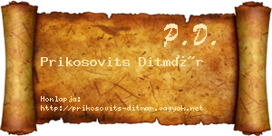 Prikosovits Ditmár névjegykártya